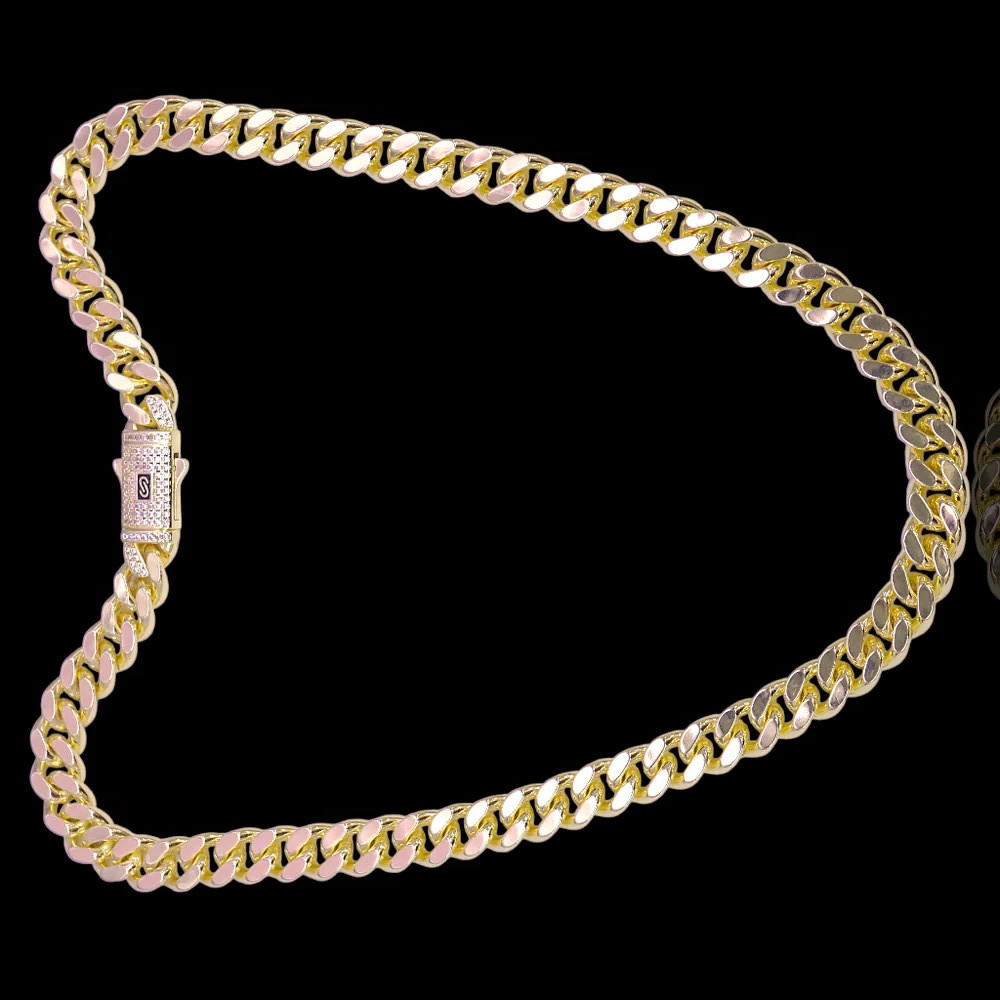 18K Gold Filled 8mm Miami Cuban Chain 20″ W/Lux Clasp Hypoallergenic