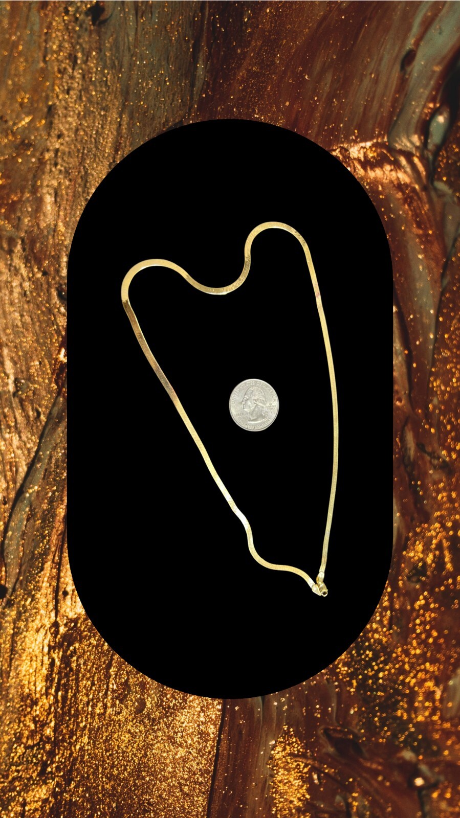 Herringbone In 14k Solid Yellow Gold Chain