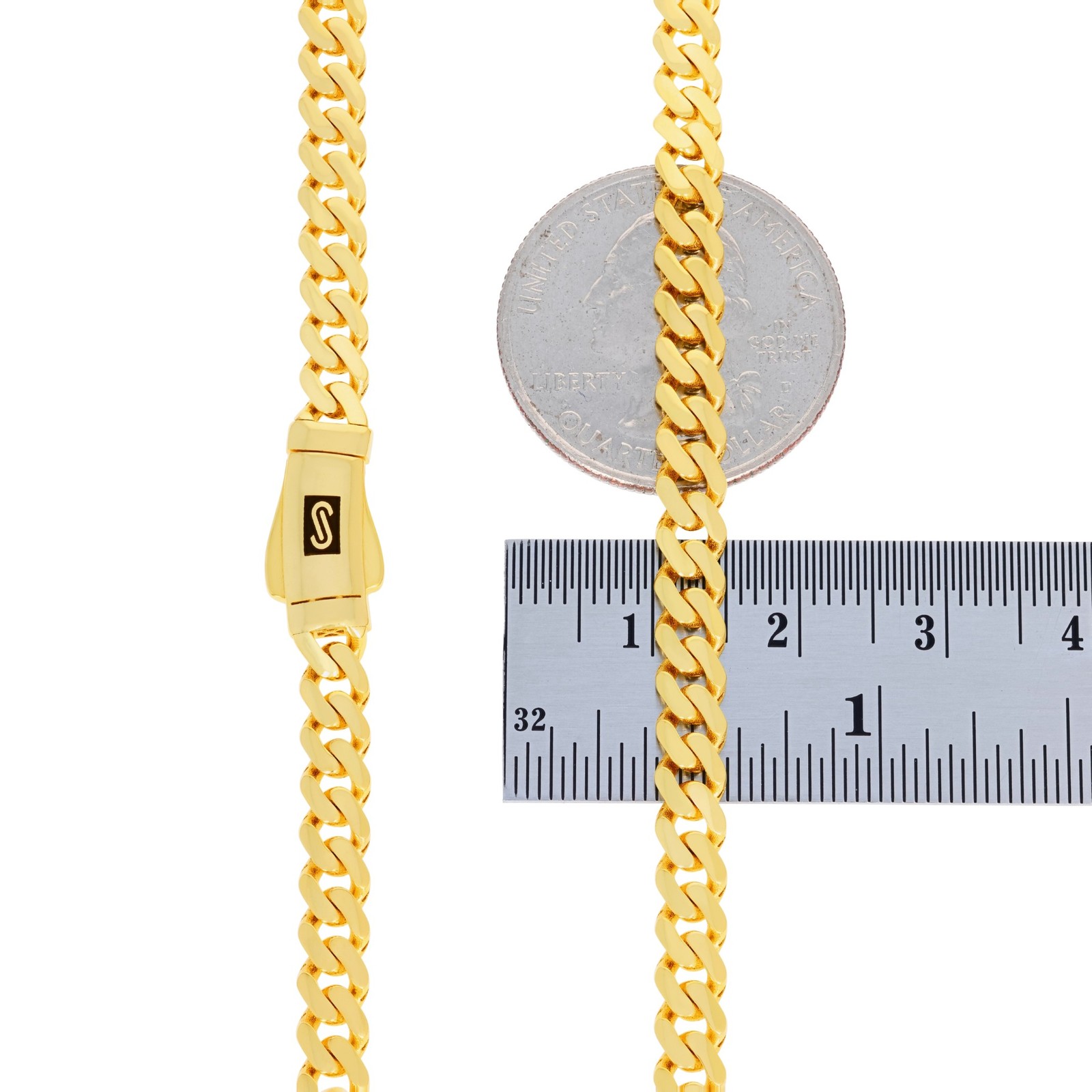 10K Yellow Gold Miami Cuban 5mm Royal Monaco Chain Bracelet 6″ 6.5″ 7″ 8″ 9″