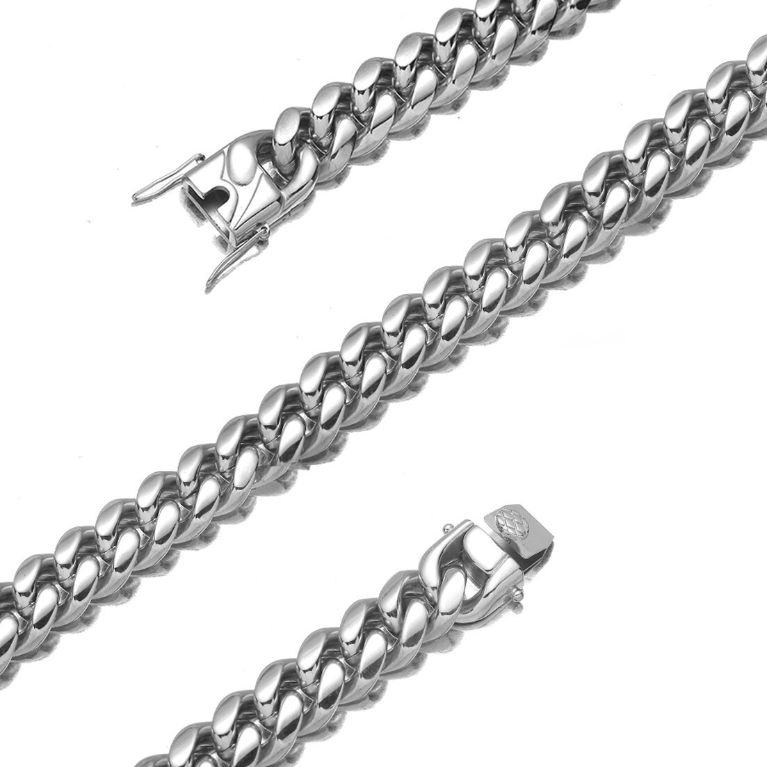 6-18mm Heavy Mens Miami Cuban Link Chain Silver Stainless Steel Necklace Gift
