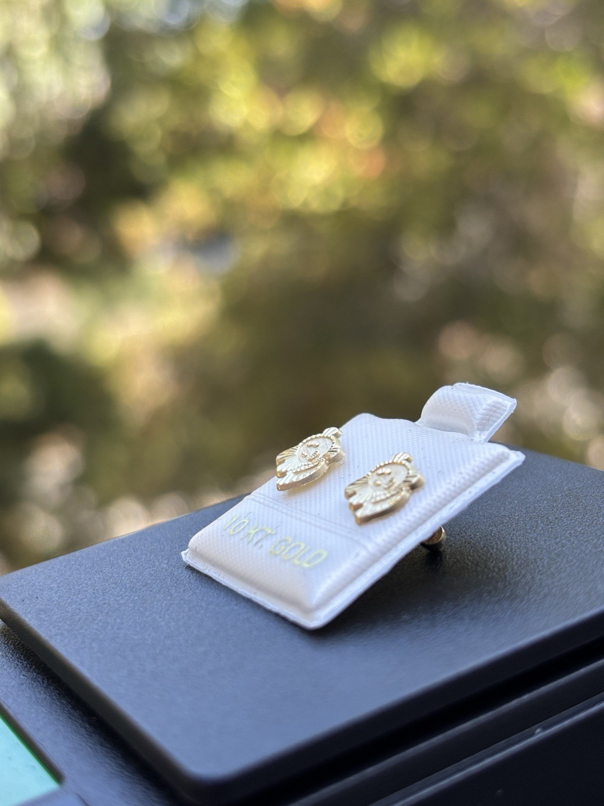 Earrings with 10 carat panda figure, beautiful stoneless earrings