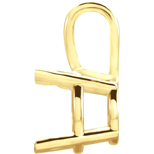 10K Yellow Gold Round Pre-Notched Pendant Setting Solitaire Mount 4mm-11mm