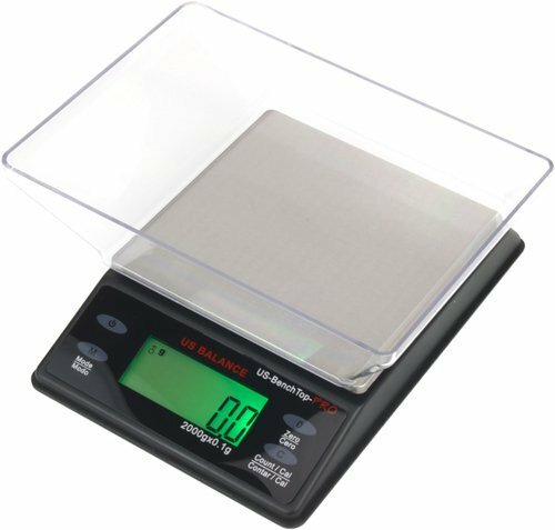 Bench Top Digital Scale 2000g x 0.1g Gold Herb Gems Gram Oz Calibration Weight
