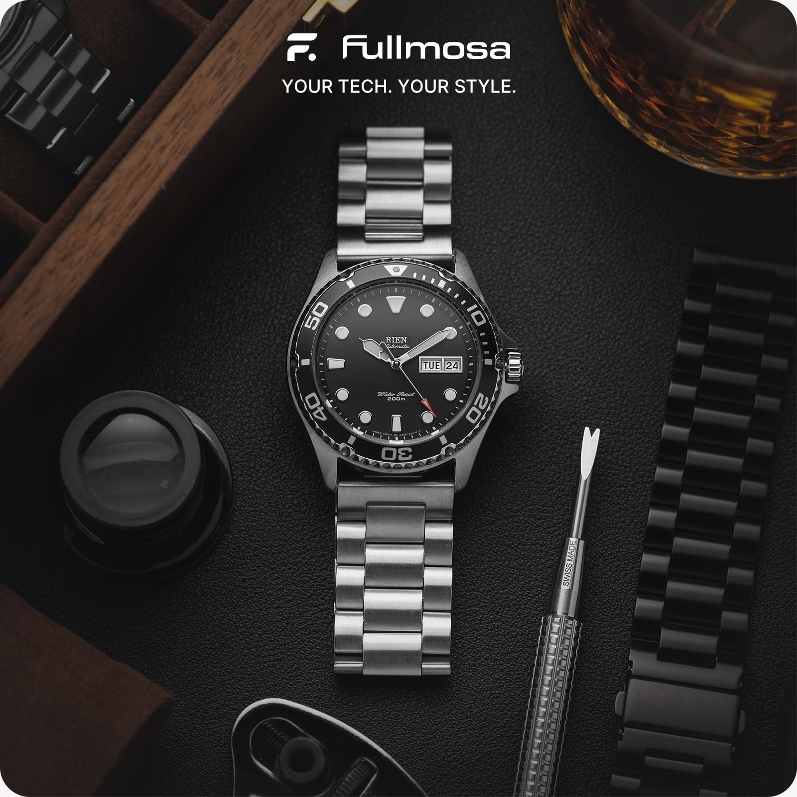 Fullmosa Stainless Steel Watch Band 16mm 18mm 19mm 20mm 22mm 24mm, Quick Rele…