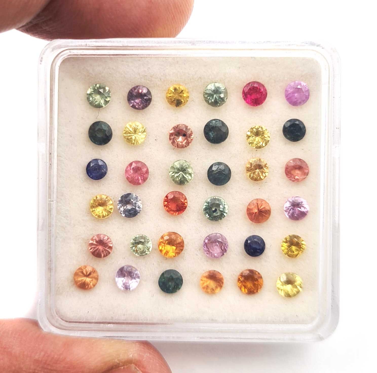 Natural Multi Sapphire Round Cut Loose Gemstone Lot 25 Pcs 3 MM 3 CT