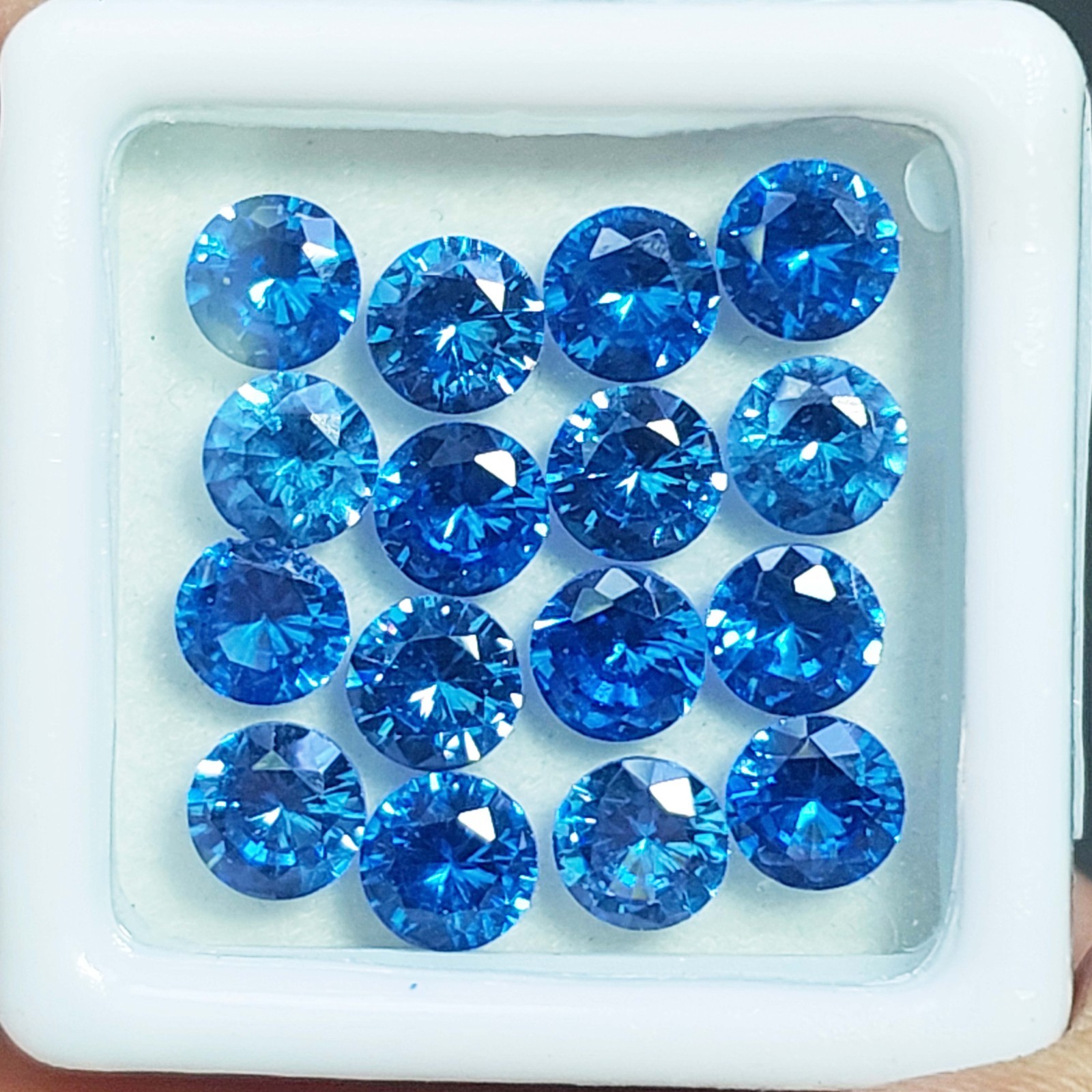 Natural Blue Sapphire 5mm Round Shape Certified Gemstone Lot – 16 Piece Parcel