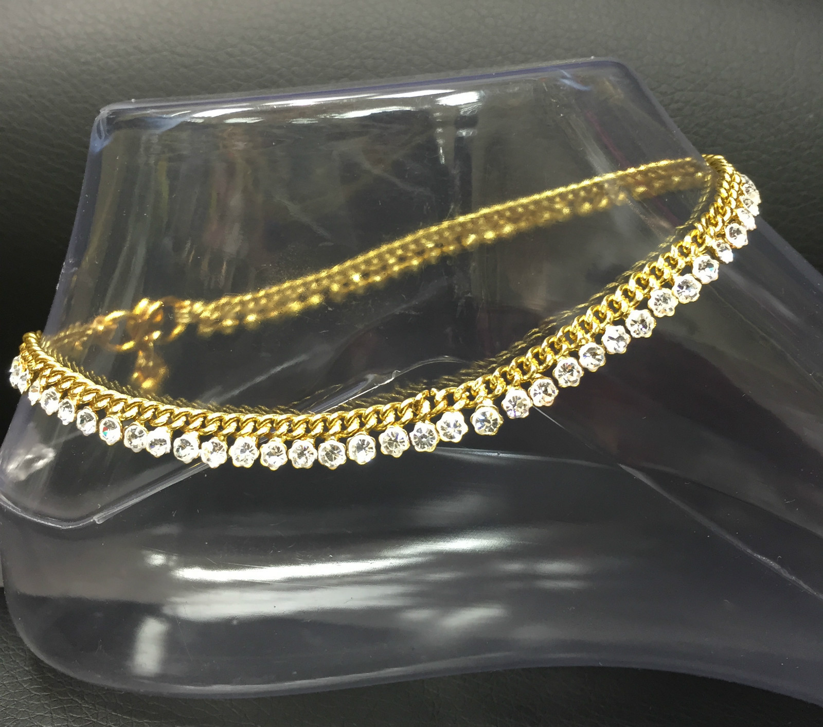 Anklet Stunning Diamante Ankle Chain Indian Payal Bollywood Single or Pair