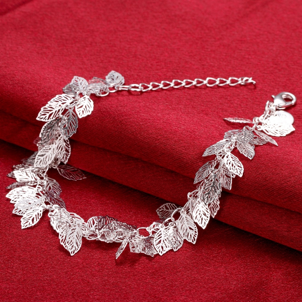925 Sterling Silver Leafs Lobster 8 Inches 2.7MM Bracelet L141