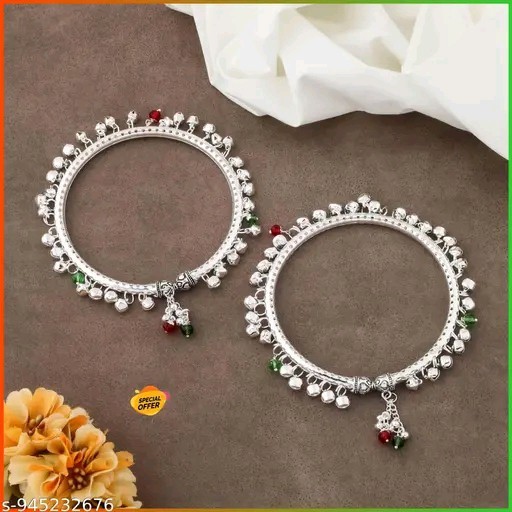 Indian Bollywood Traditional Silver Plated Anklet Fashion Jewellery