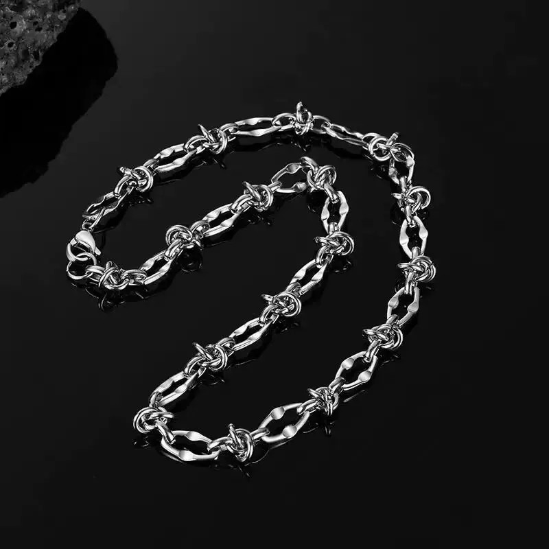 New Hip Hop Thorn Knot Necklace For Man Woman Non Fading Titanium Steel Clavicle