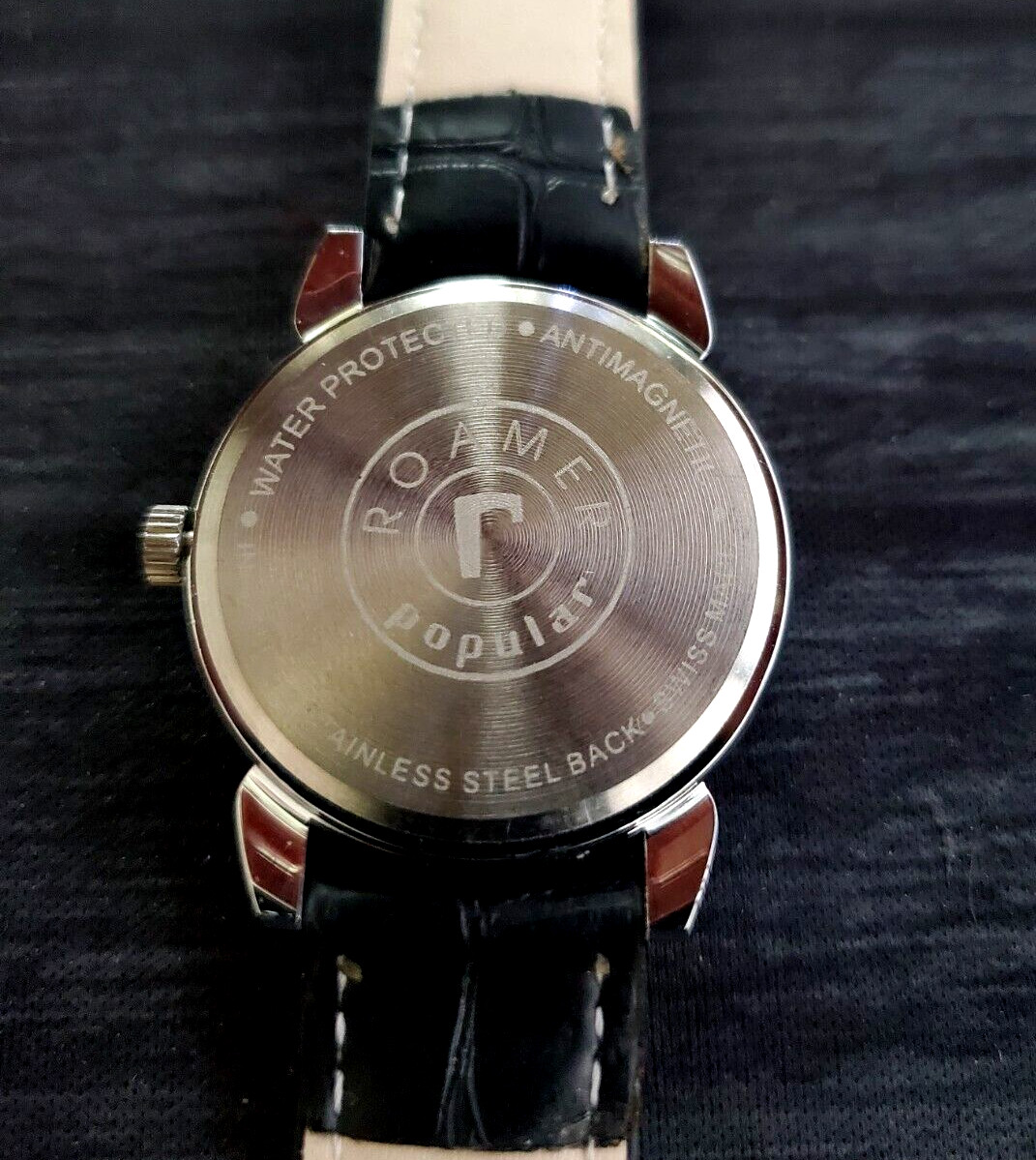 Rare Roamer Brevete Swiss Mens Mechanical Watch Blue Burst Serviced Runs Perfect
