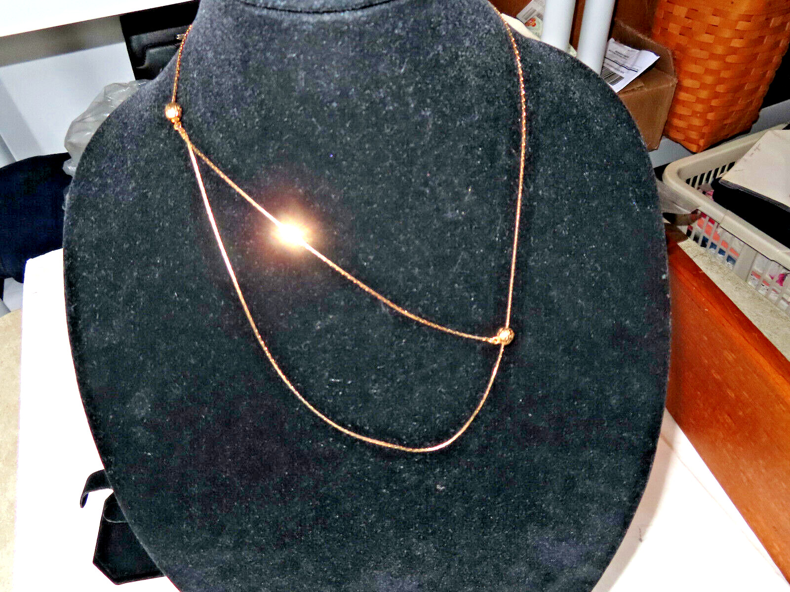 Gold Plated Adjustable Chain Necklace. Nice Gold. NEW & FREE SHIPPING IN USA.