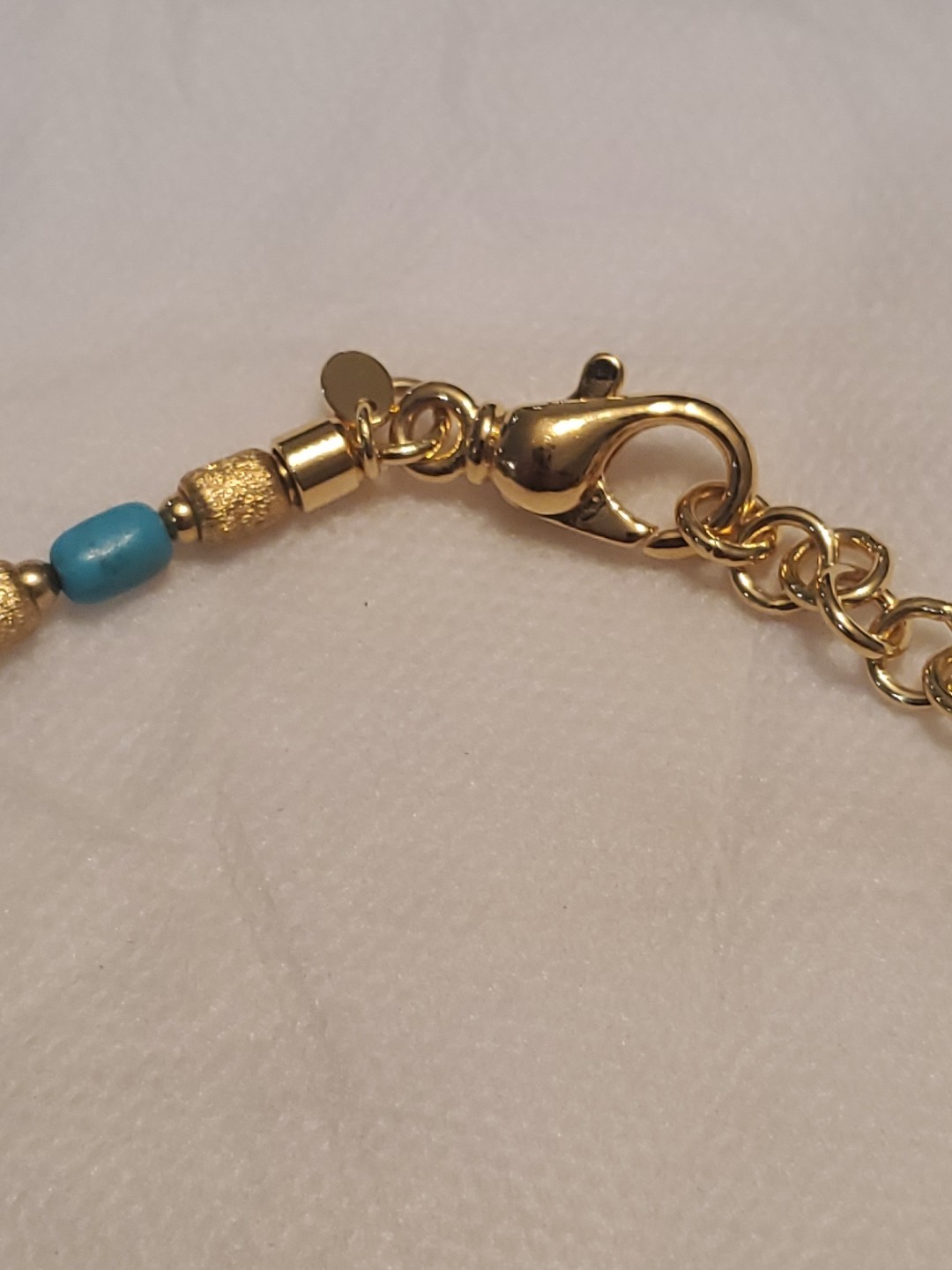Bronze Italia 18″ Turquoise And Brushed Satin Nuget Necklace Yellow.