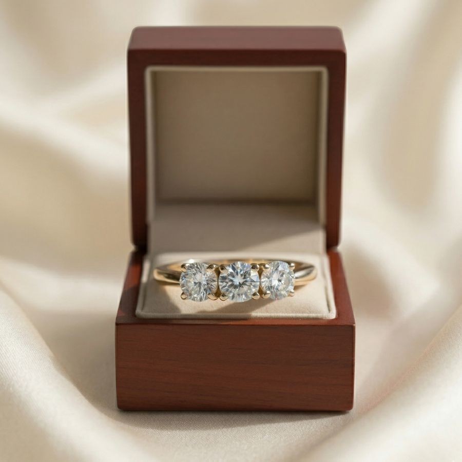 2.70Ct Round-Cut VS1 Lab Grown Diamond Wedding Engagement Ring 14k Yellow Gold