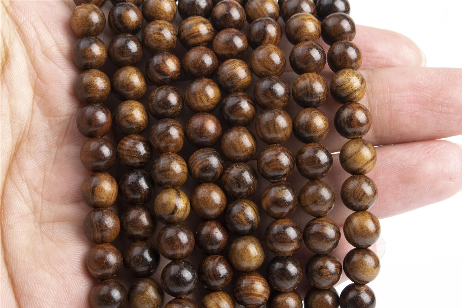 8MM 108 Pcs Fragrant Black Rosewood Mala Beads Natural Wood Round Beads 35″
