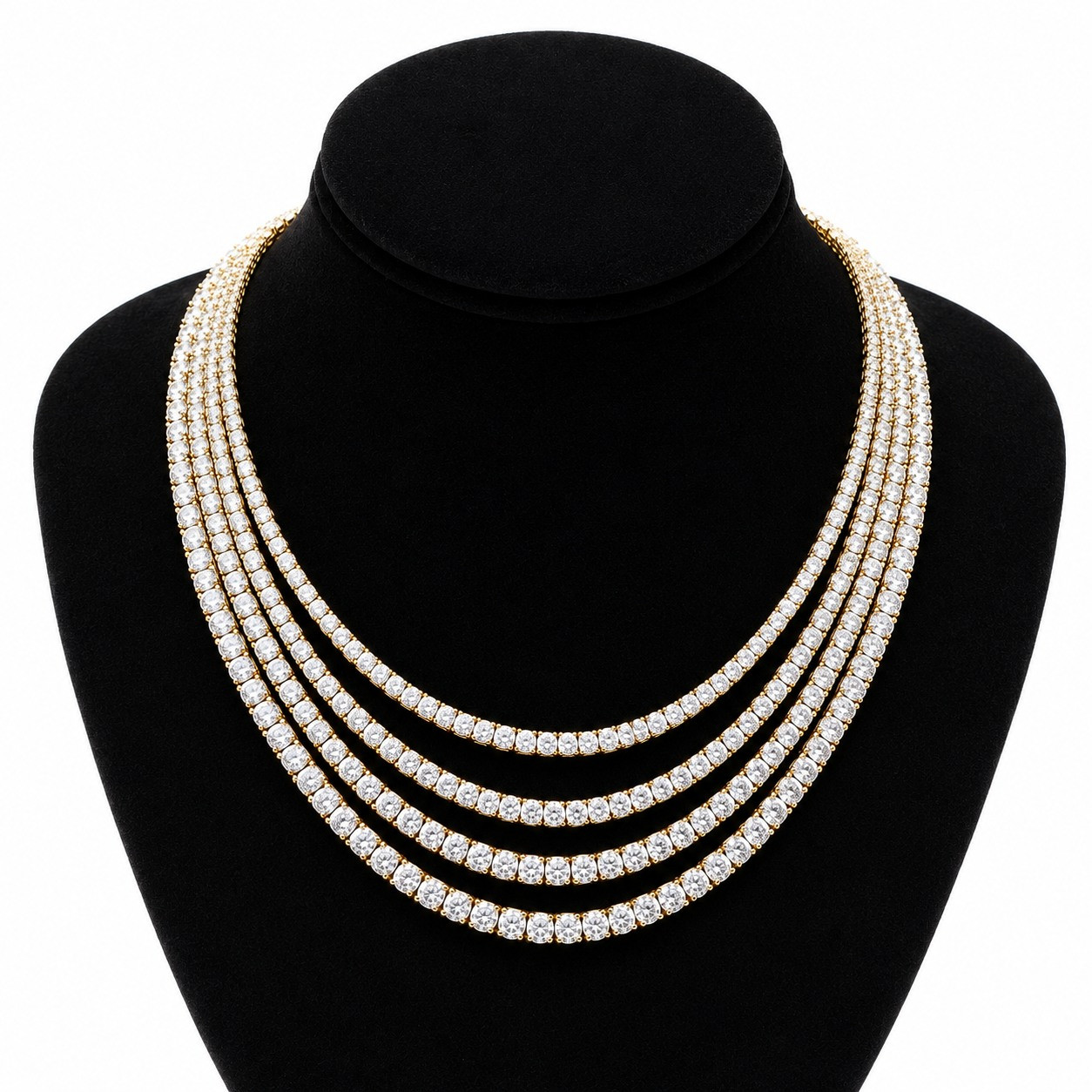 7.00 Ct Lab Grown Diamond Tennis Necklace 14k Yellow Gold 11 Gm E F VVS 17 Inch