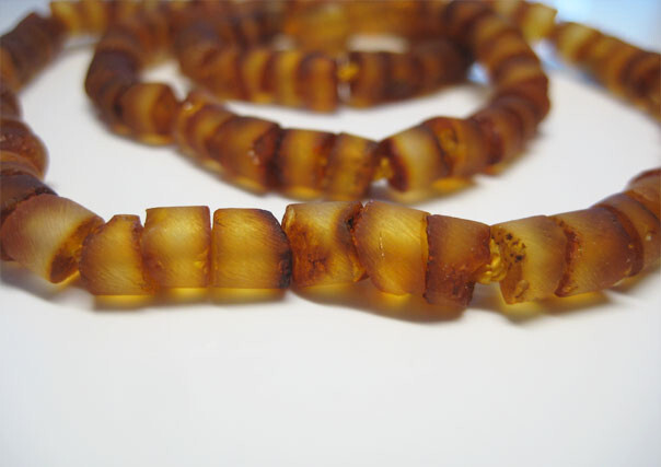 Raw Genuine Baltic Amber Dark Honey Necklace 16 inches 40 cm !!!