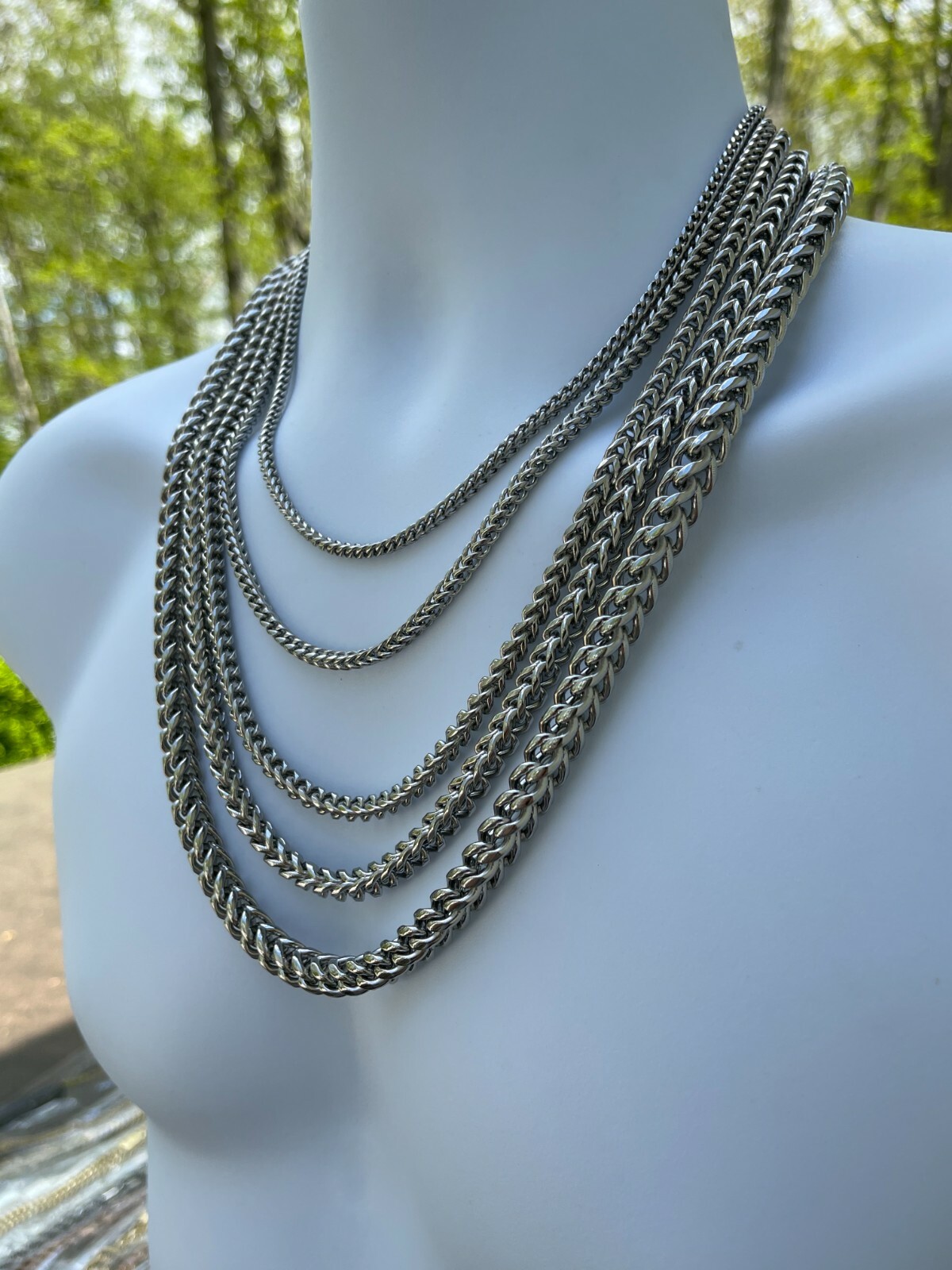 Men’s Franco Chain Stainless Steel Necklace BEST QUALITY! 18-30″ 3-8mm HEAVY!