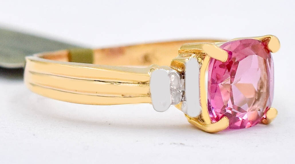GENUINE 1.83 Cts PINK SAPPHIRE & DIAMOND RING 10K GOLD – Free Appraisal Service