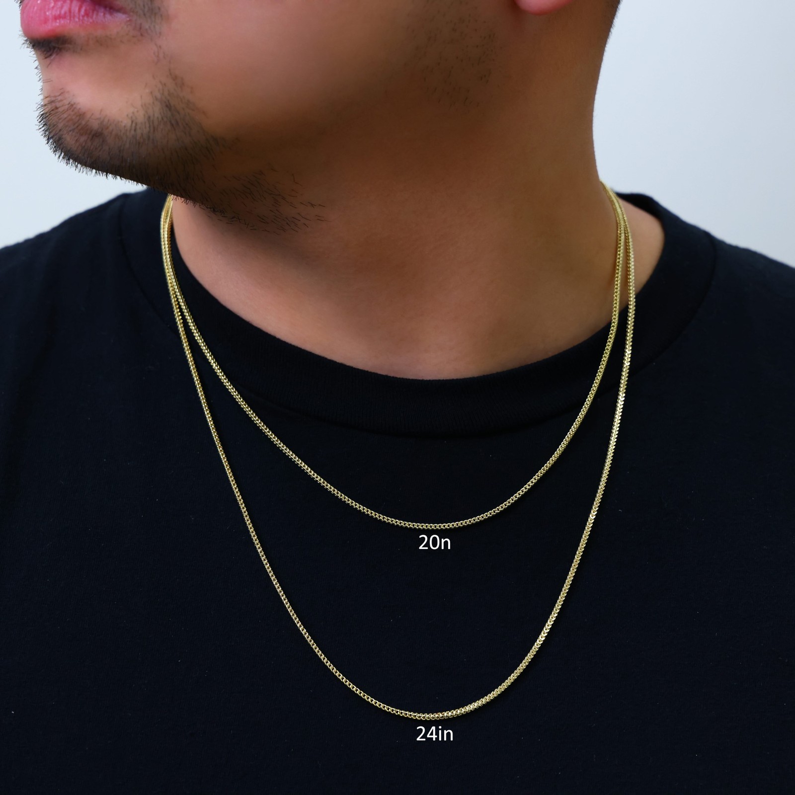 14K Yellow Gold Womens 2mm Franco Square Box Foxtail Wheat Necklace Chain 18″