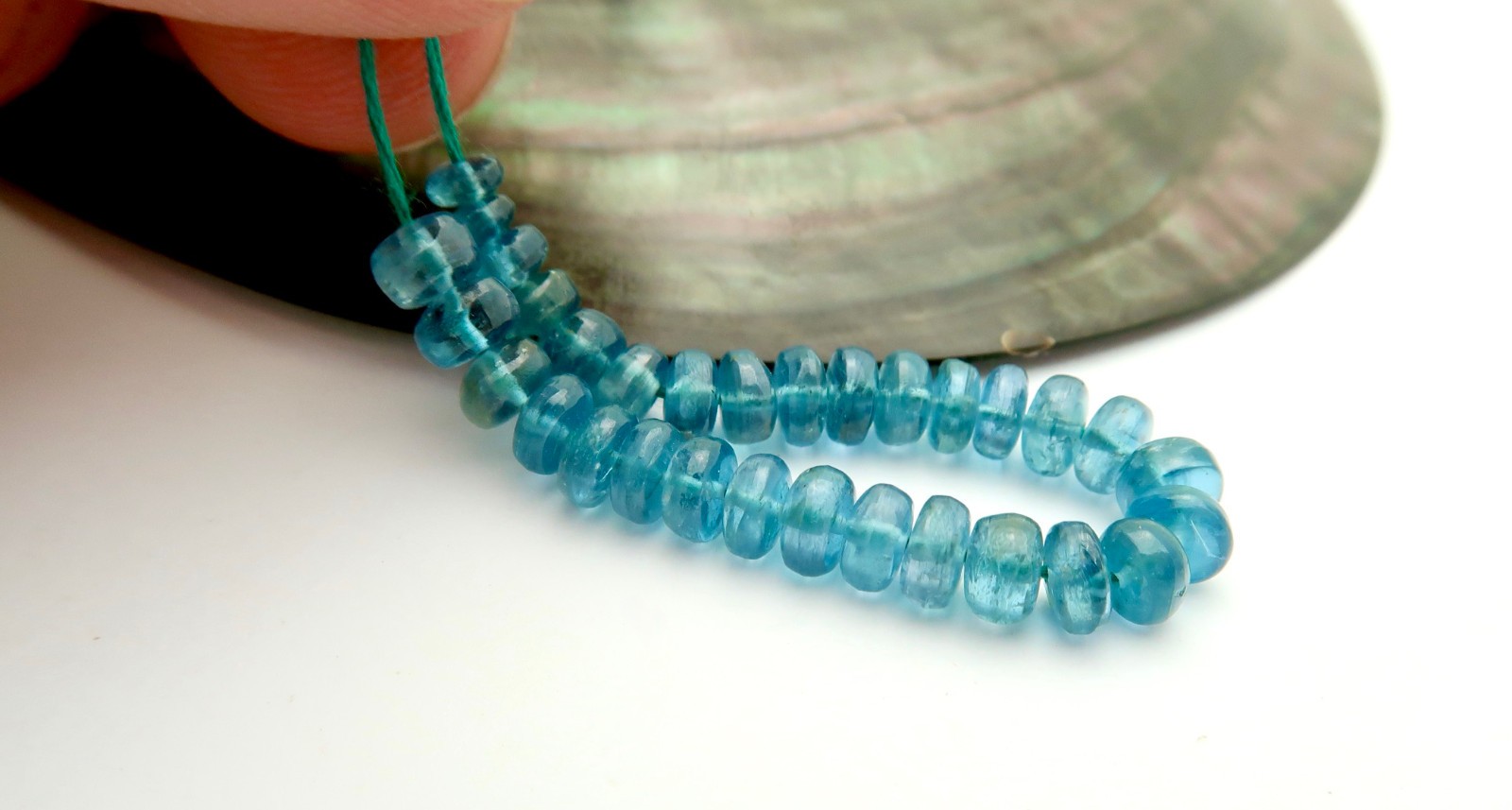 AMAZING RARE NEPAL LOCATION NATURAL BRIGHT SHINING BLUE POLISHED KYANITE BEADS