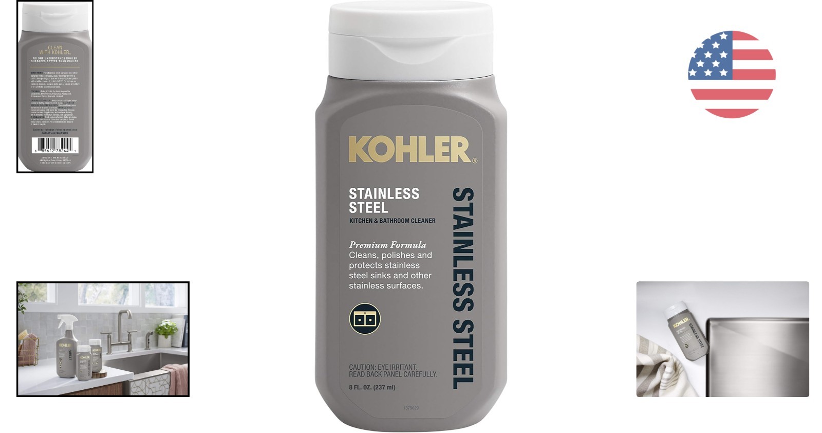 8 FL Oz Stainless Steel Cleaner – Polish & Protect Kitchen & Bathroom Surfaces
