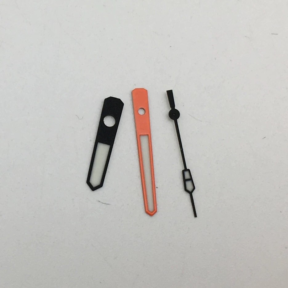 1 Set Watch Hand Set Black Orange 9x13x13mm For NH35 NH36