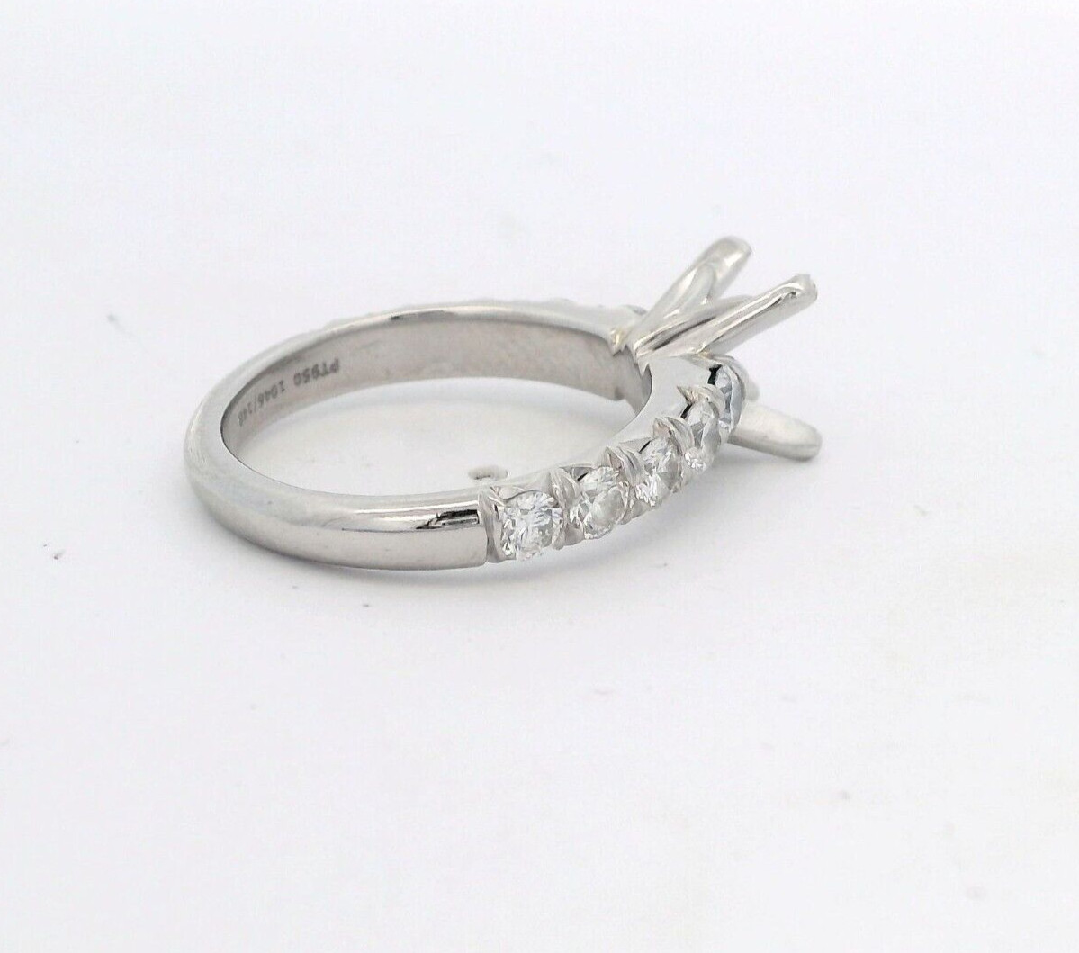 J.B. STAR Designer Platinum 950 0.90ctw Diamond Semi-Mount Ring w/cert 1046/148