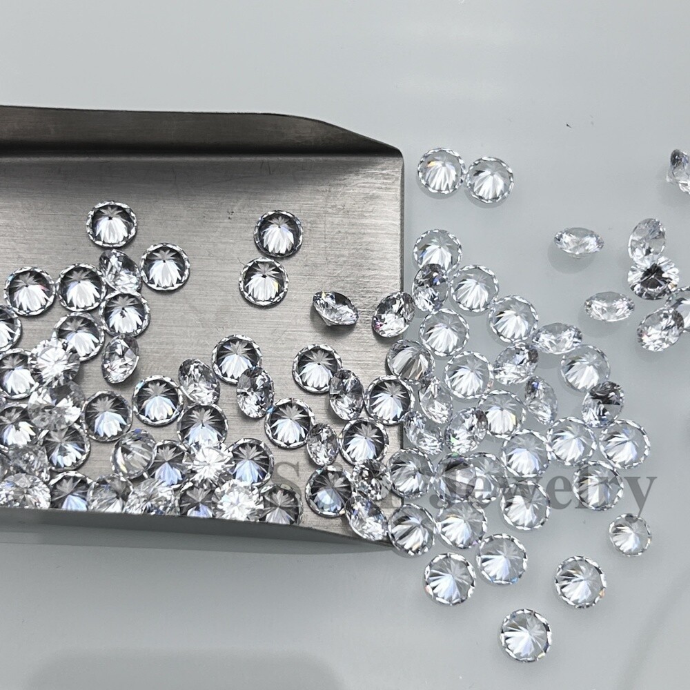 Batch 1000pcs Exquisite Round Shaped White Loose Cubic Zirconia for Jewelry