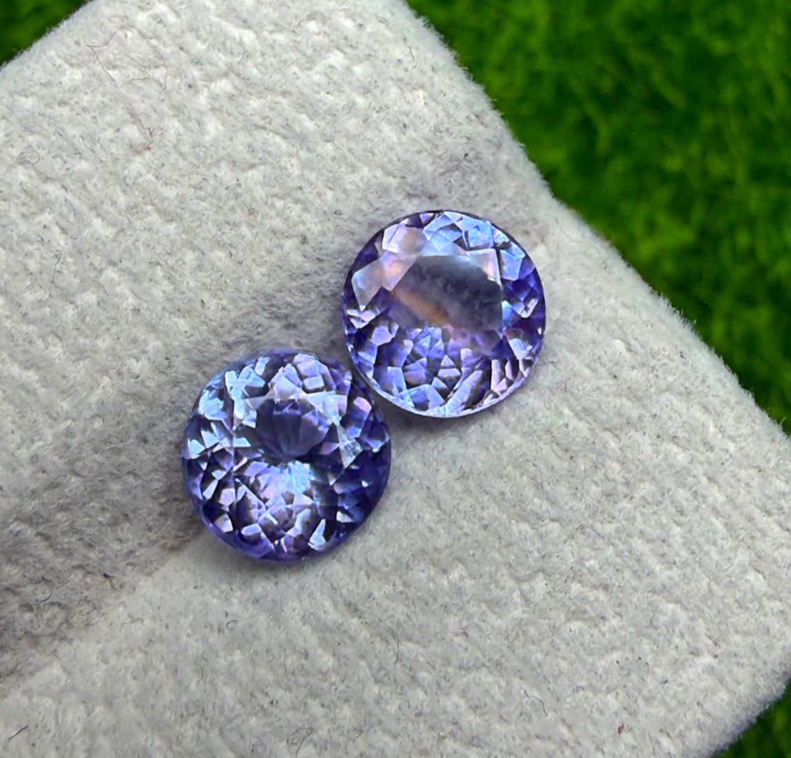 7mm natural Top quality tanzanite AAA round pair loose gemstone