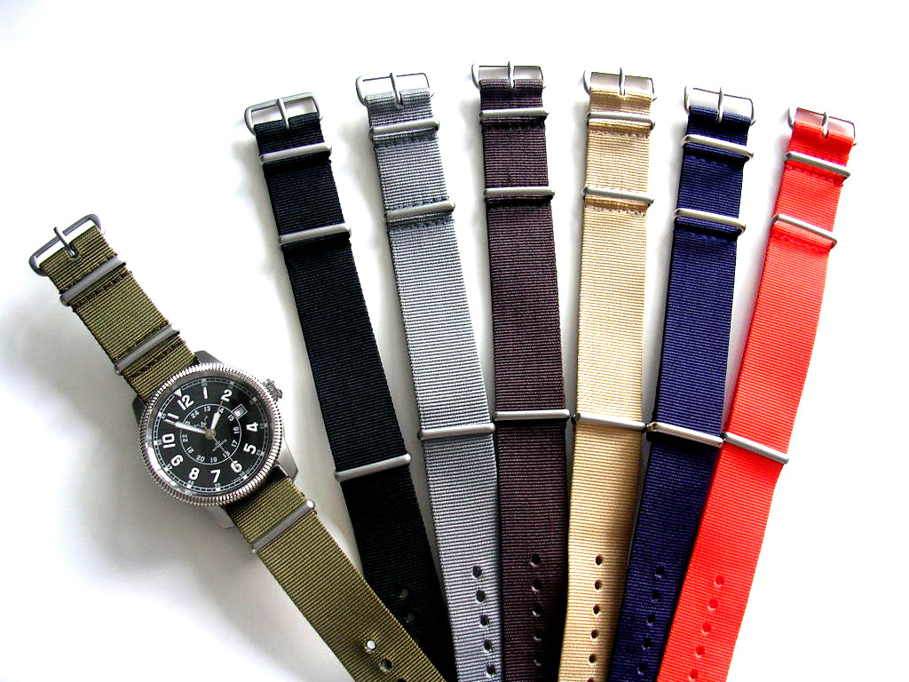24mm NATO G10 Ballistic Nylon watchband strap Military Bonded IW SUISSE 18 20 22