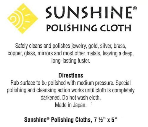Sunshine Polishing Cloth Jewelry Cleaning Gold Silver Copper Brass Platinum Ring