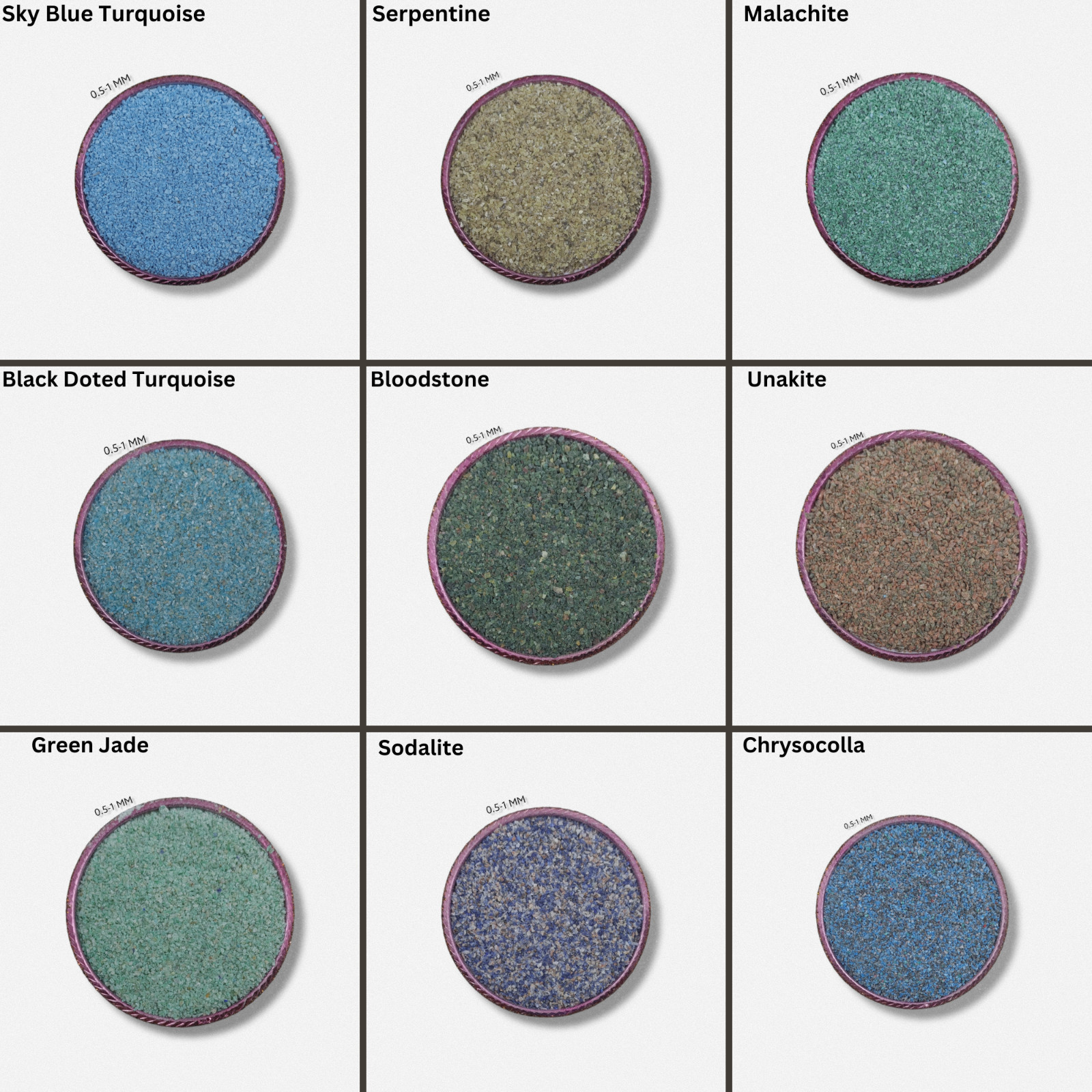 Crushed Gemstone Coarse 0.5-1 MM Crushed Powder For Ring Inlay Woodwork Inlay