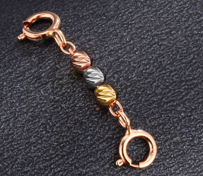 Pure 18K Multicolor Gold Bead Double Spring Clasp / For DIY Bracelet or Necklace