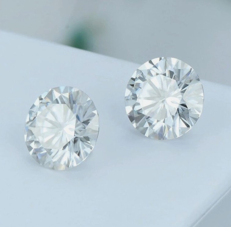 Pair IF Clarity Loose CVD Diamond Round Lab Grown 1 x 1 mm Certified D Color