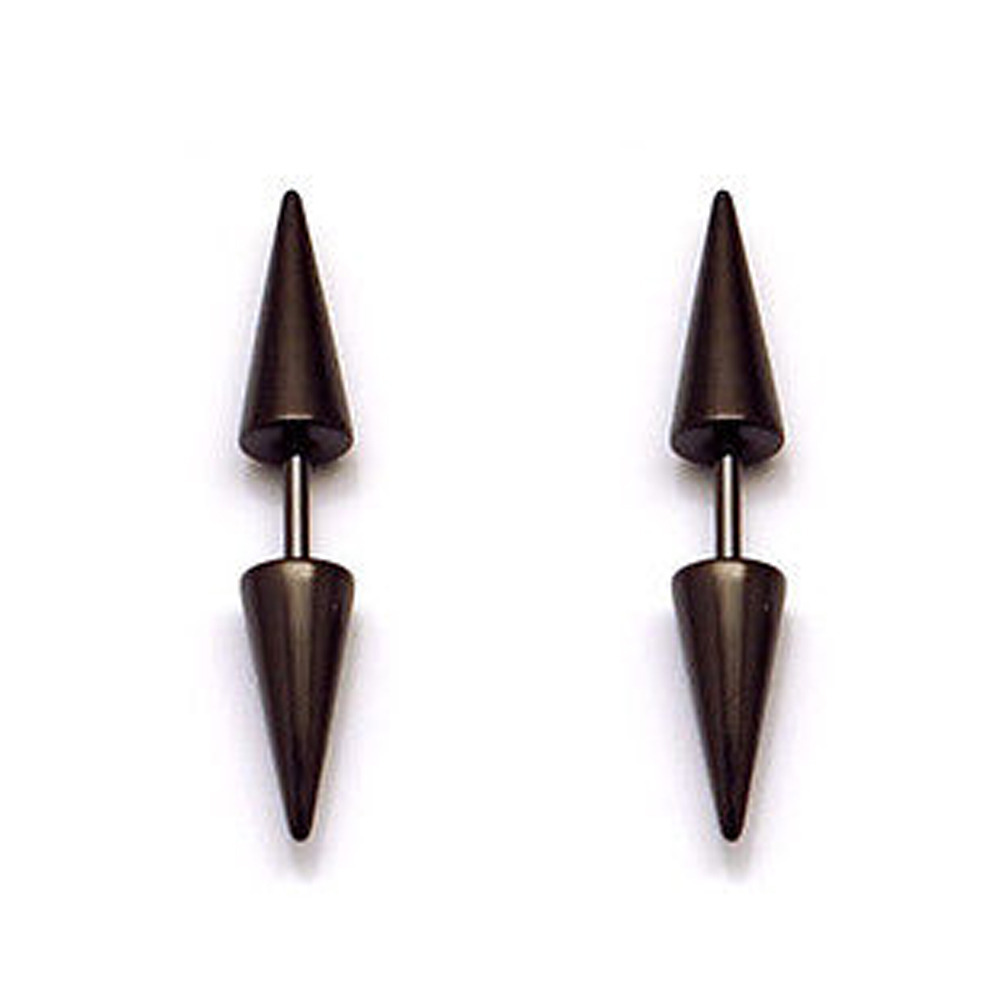 2Pcs New Fashion Punk Earrings Stainless Steel Rivet Spike Ear Studs Earring US