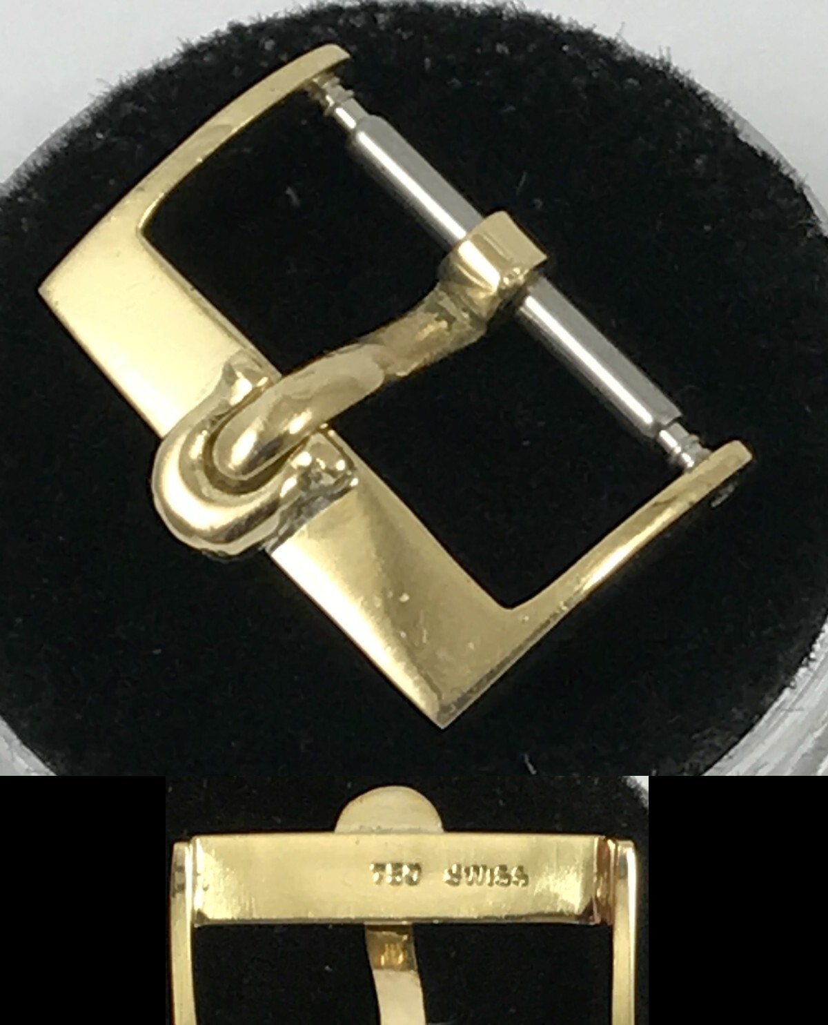 Vintage Omega 18k Gold .750 fine 16mm Logo Buckle C:1968