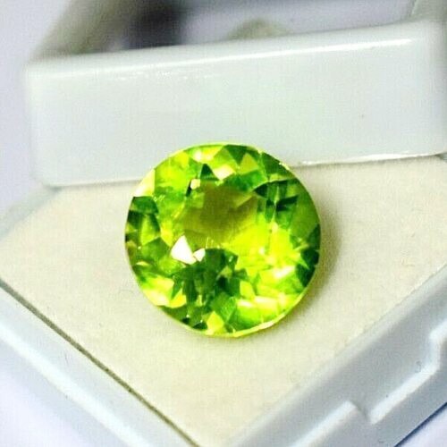AAA Natural Green Peridot Certified Loose Gemstone Round Cut 10 + CT Gemstone