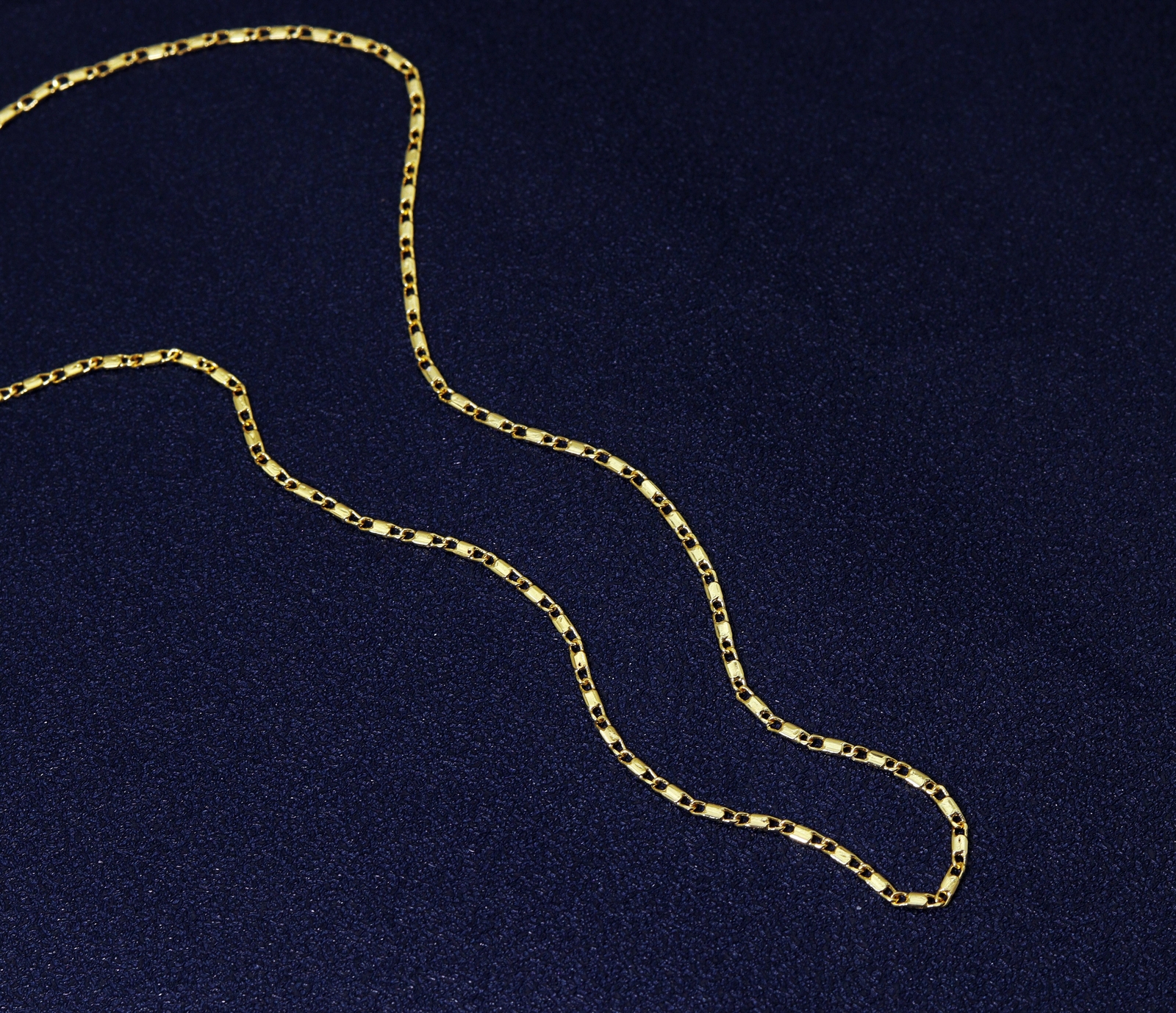 18K Gold Dainty Flat Figaro Chain Necklace, 18 inch – sku#JL129