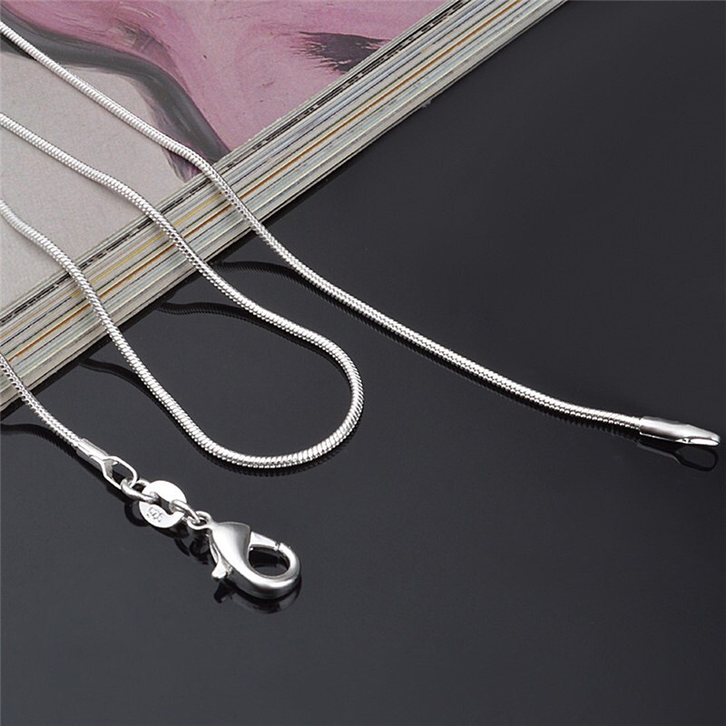 Men&Women’s 925 Sterling Silver Tarnish-Free Italian Snake Chain Necklace 16-38″