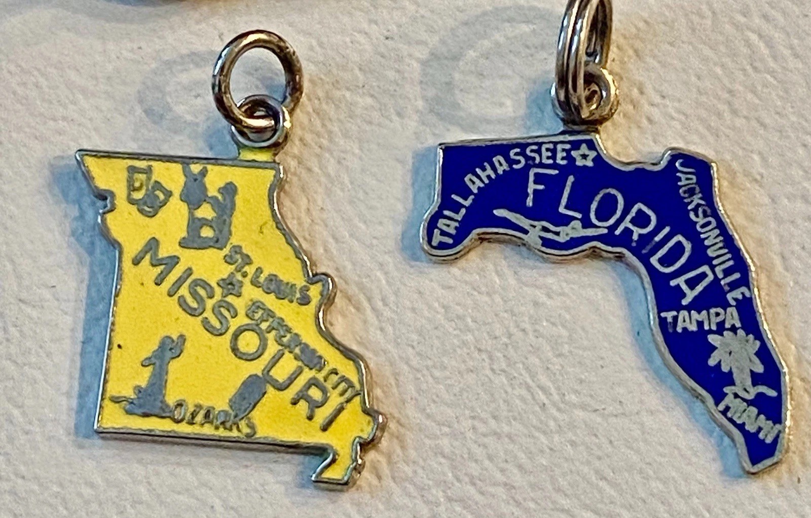 Vintage Sterling Silver US Map Charms CHOICE
