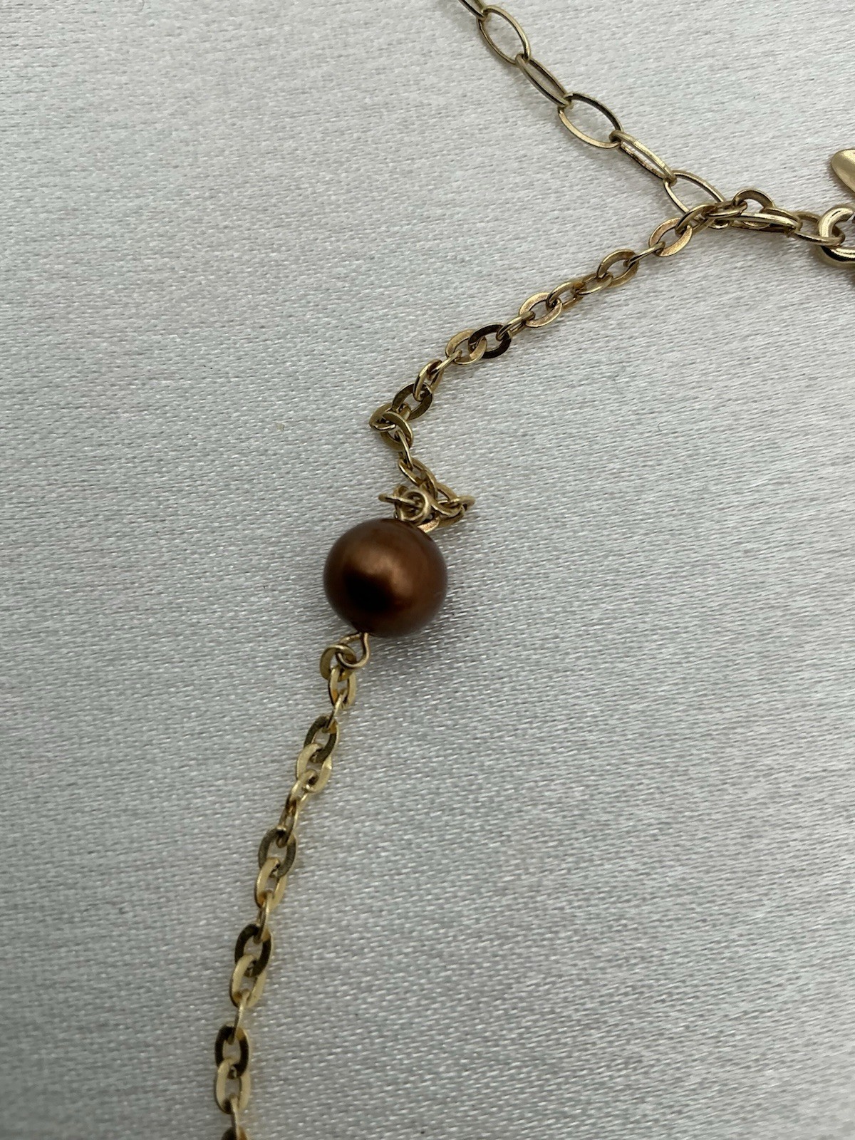 14K Gold Citrine & Pearl Station Necklace Jacmel Mauritius “Colors of Gold”