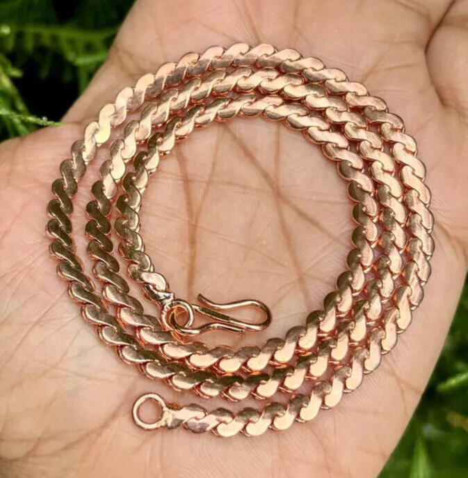 20 inch Pure Copper Serpentine Chain Necklace, Healing Copper Jewelry, Spiritual
