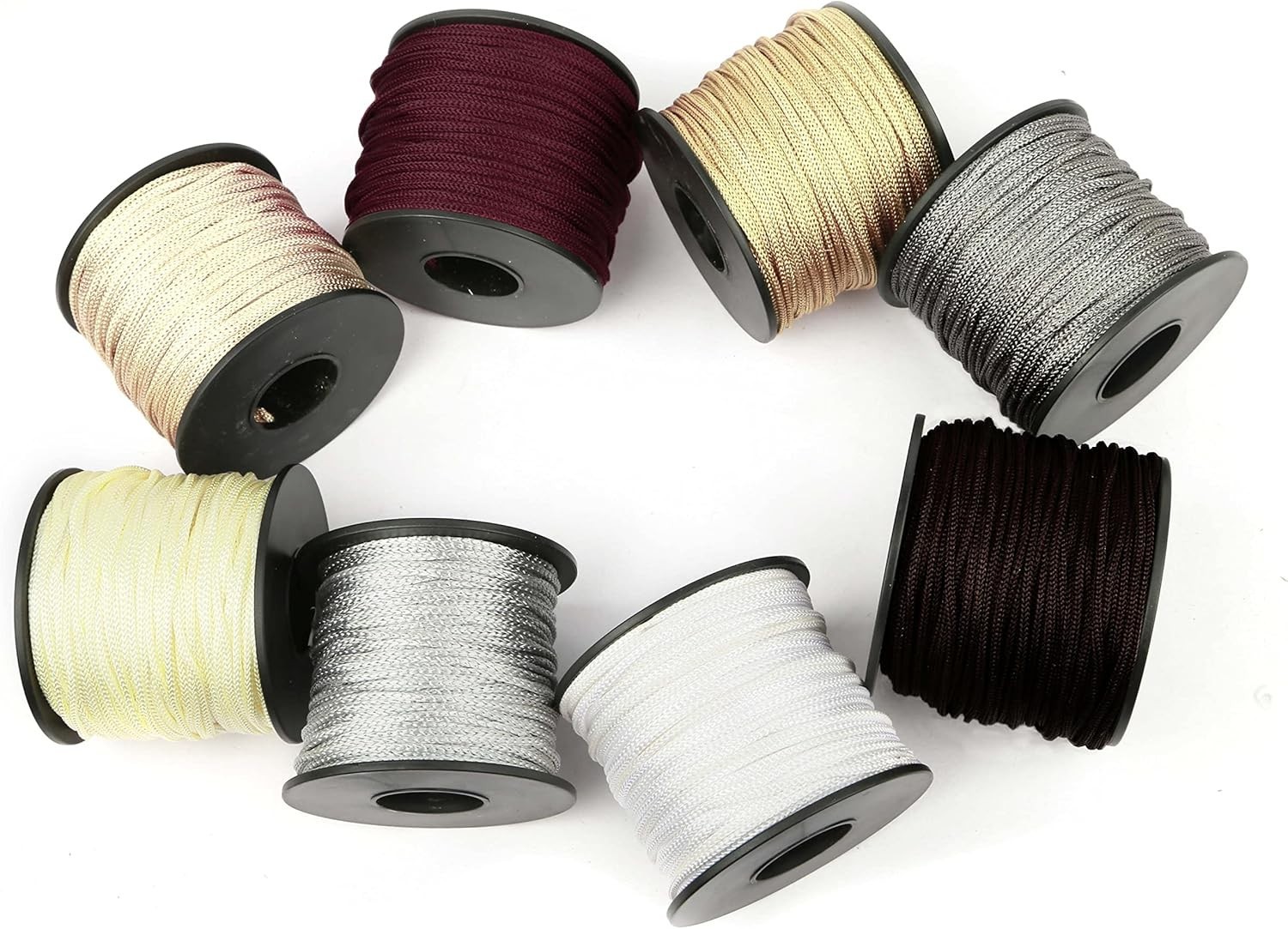 Versatile 2mm Braided Nylon Satin Cord, 50 Yards for Jewelry and Home Decor