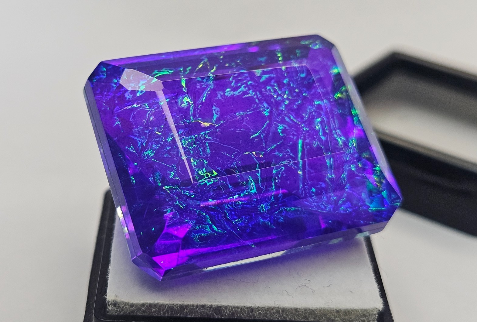 Emerald Cut Natural Monarch Fire Opal 70+ Ct Loose Certified Gemstone