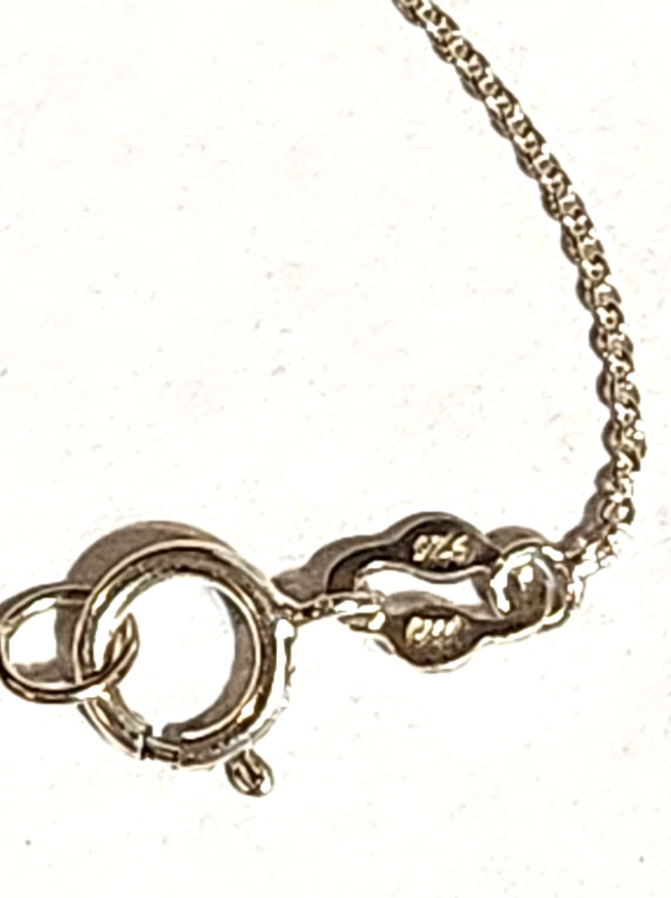 sterling silver 925 necklace chain c pendant 17 inches minimalist