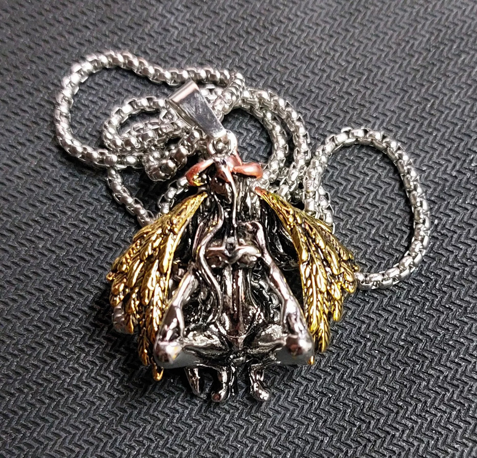 Devil Angel Jewelry Vintage Silver Color Sexy Woman Gothic Pendant Necklace
