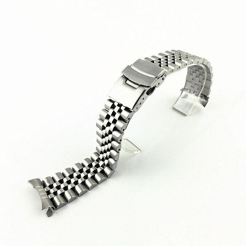 18 19 20 21 22 23-30 mm Metal Strap Watch Band Stainless Steel Curved Ends