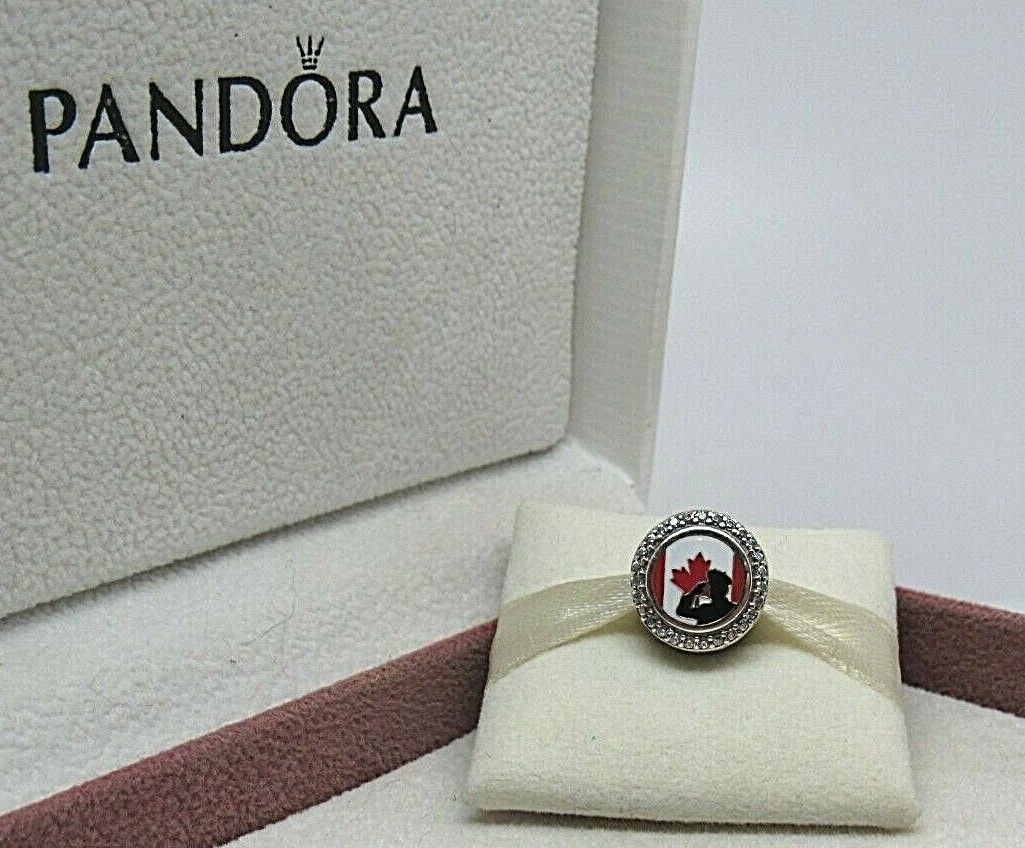 New NO BOX Pandora Salute Our Troops Canada Exclusive Charm ENG 792016Z_24