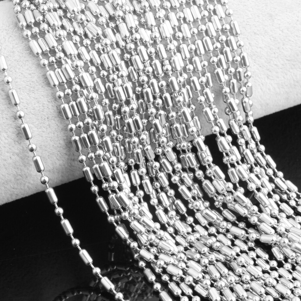 16-40″ 5-100pcs/lot 1.5/2/2.4/3.2mm Ball Chain Stainless Steel Jewelry Necklace